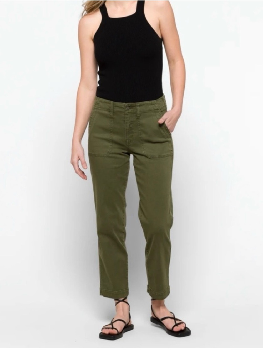 Sophia Relaxed Utility Pocket Pant Color: Olive Size: 12P Stitch Fix Exclusive